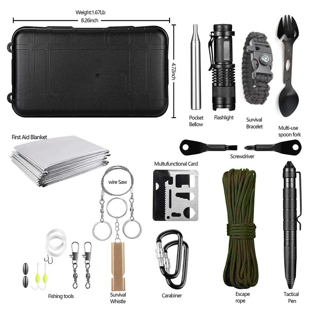 Emergency Survival Kit Multifunction Tactical Camping Gear