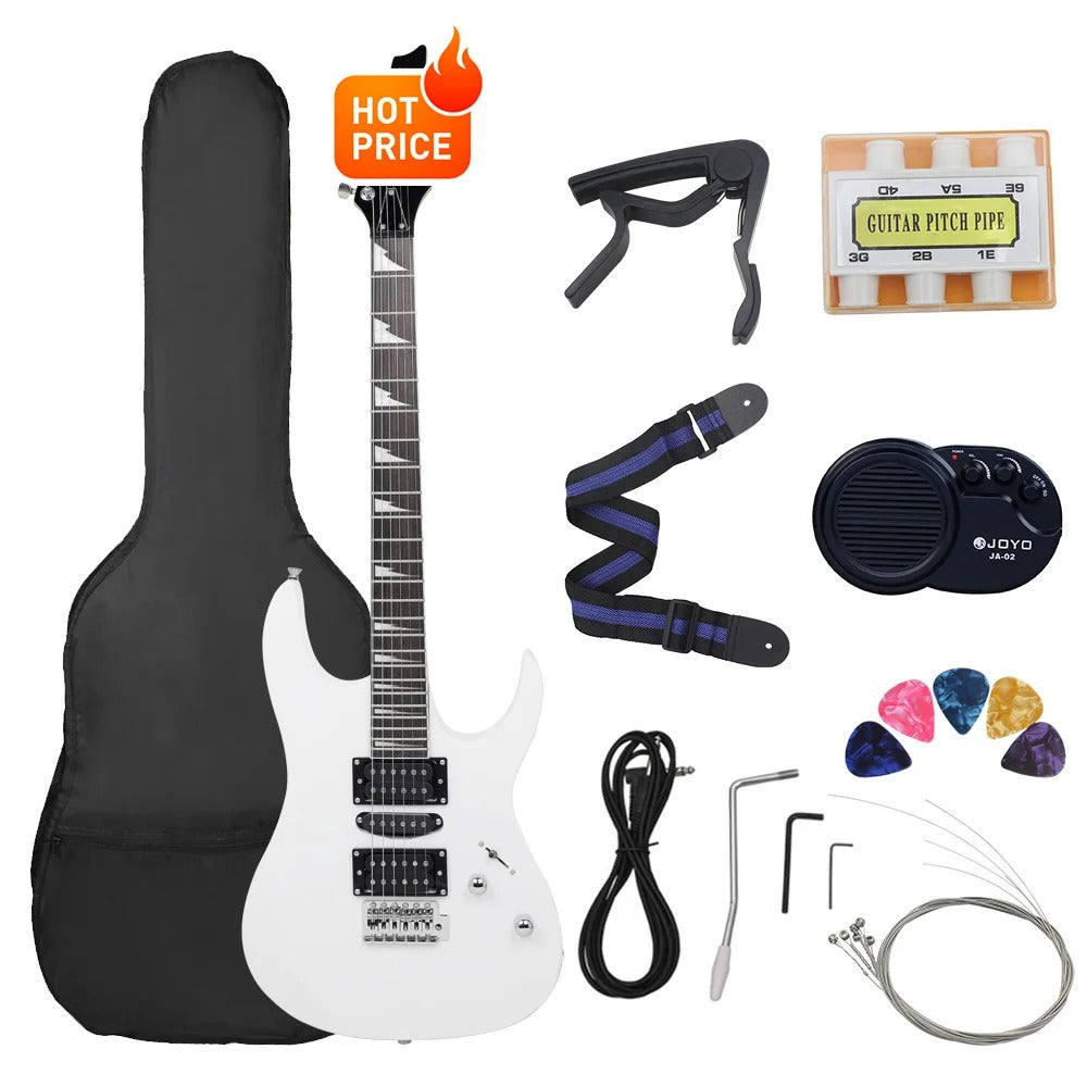 6-String Electric Guitar 24 Frets Maple Body with Accessories