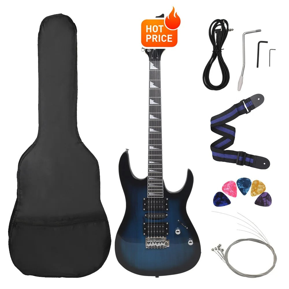 6-String Electric Guitar 24 Frets Maple Body with Accessories