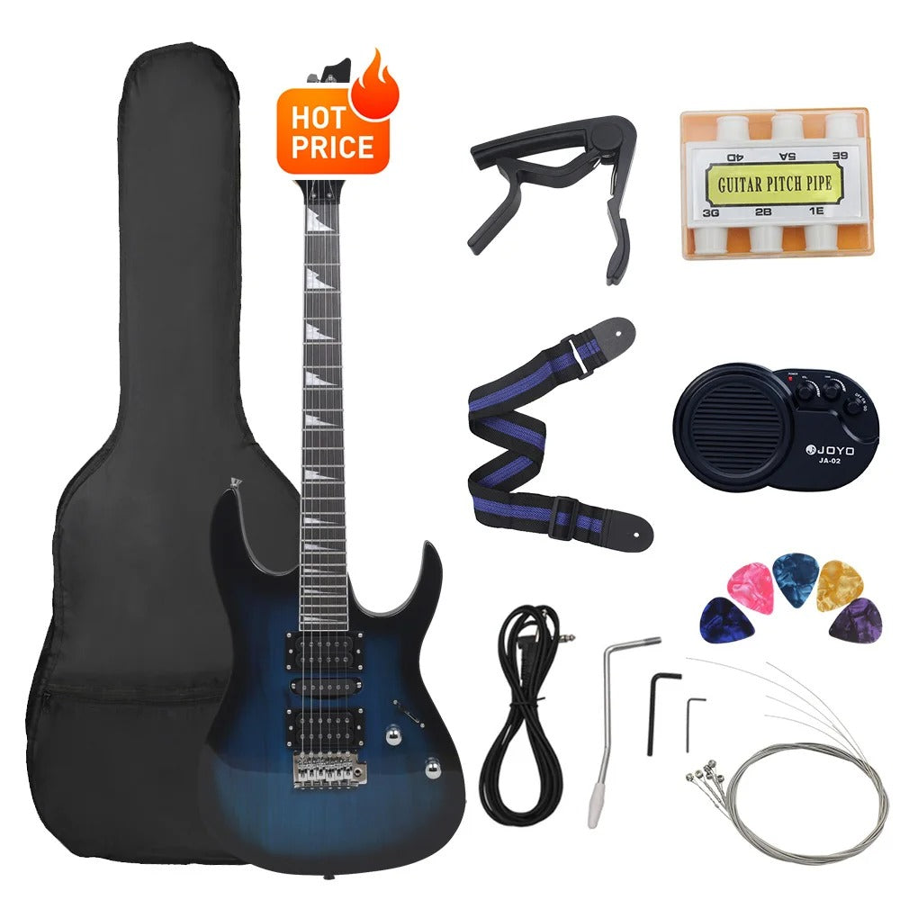 6-String Electric Guitar 24 Frets Maple Body with Accessories