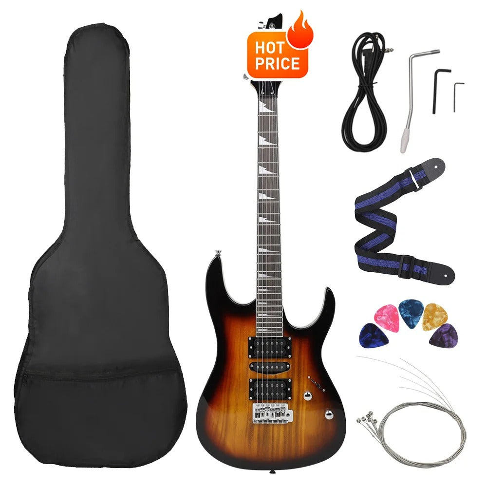 6-String Electric Guitar 24 Frets Maple Body with Accessories