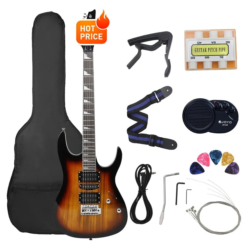 6-String Electric Guitar 24 Frets Maple Body with Accessories