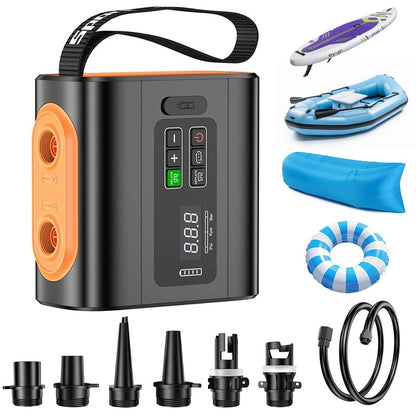 Portable Camping Fan with LED Light Rechargeable Outdoor Fan
