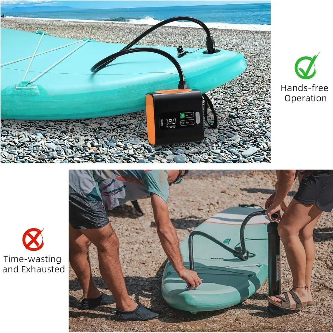 Portable Camping Fan with LED Light Rechargeable Outdoor Fan