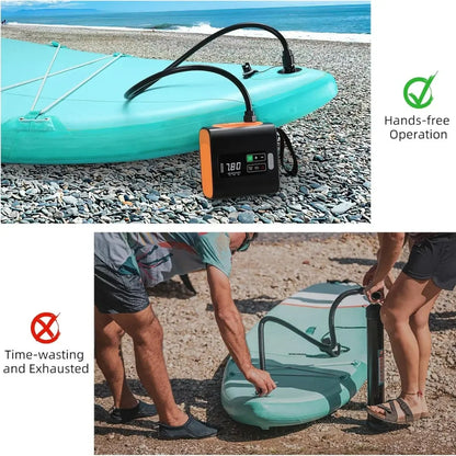 Portable Camping Fan with LED Light Rechargeable Outdoor Fan