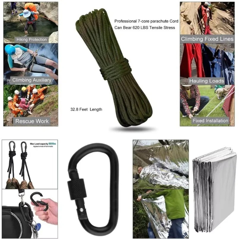 Emergency Survival Kit Multifunction Tactical Camping Gear