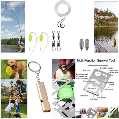 Emergency Survival Kit Multifunction Tactical Camping Gear