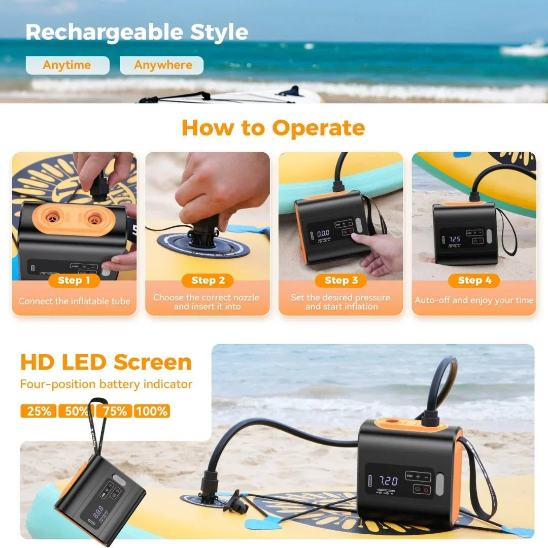 Portable Camping Fan with LED Light Rechargeable Outdoor Fan