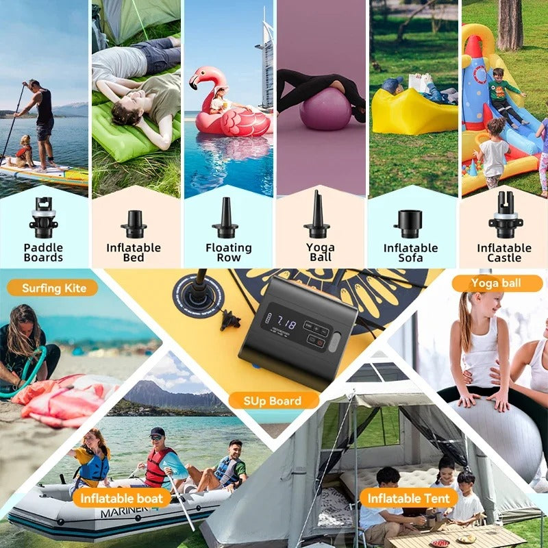 Portable Camping Fan with LED Light Rechargeable Outdoor Fan