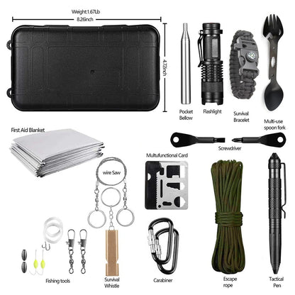 Emergency Survival Kit Multifunction Tactical Camping Gear