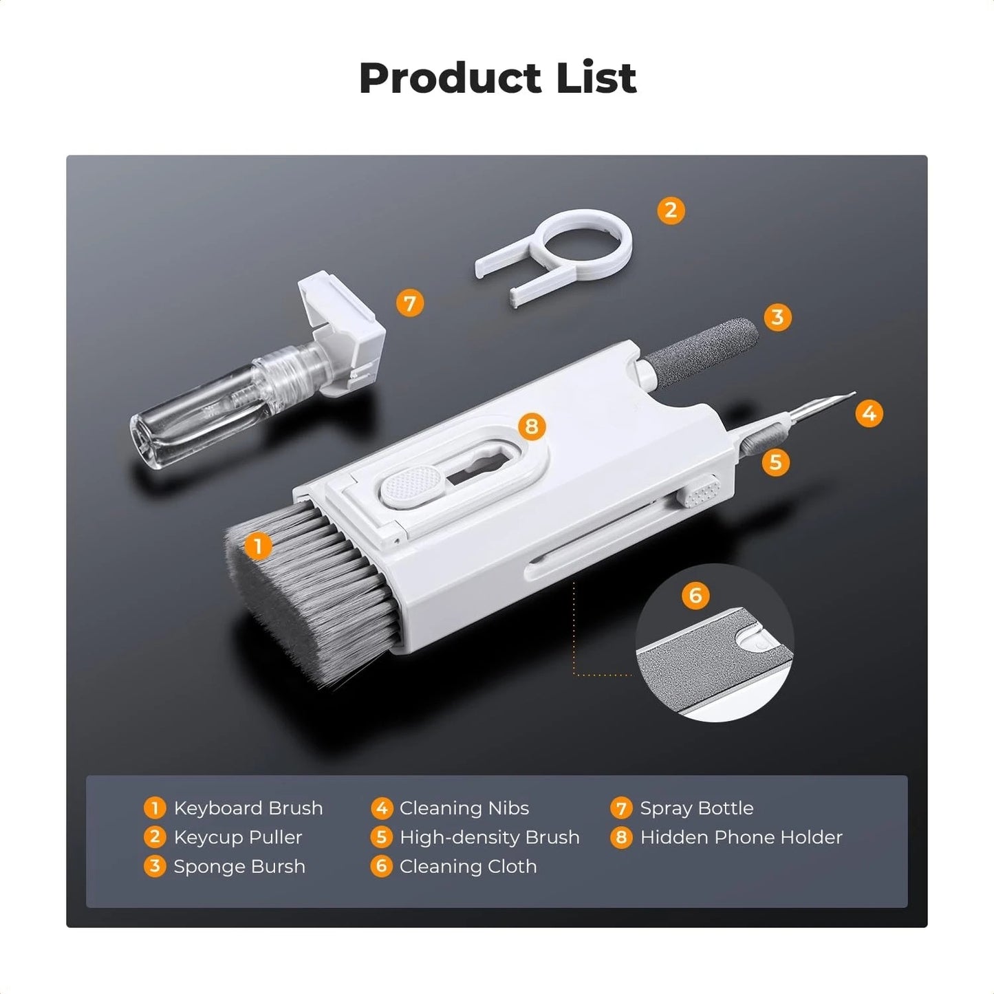 8-in-1 Keyboard & Electronics Cleaning Kit